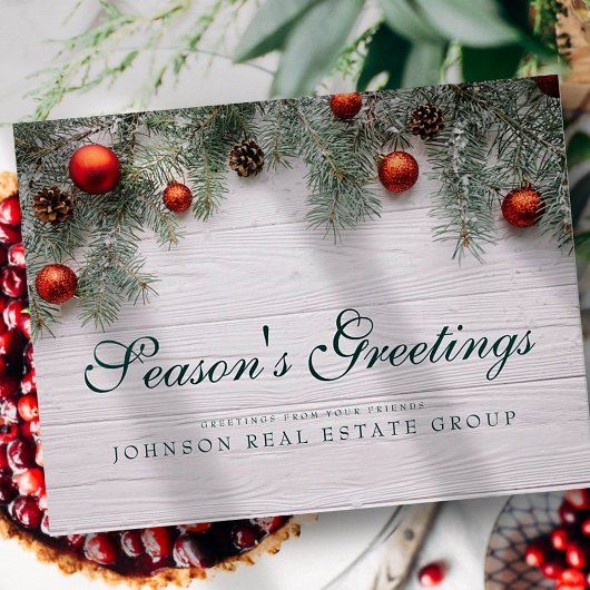 Carte Postale Cones de pin de Noël | Salutation de la saison