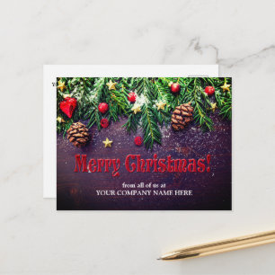 Carte Postale Cônes de Pin de Noël Salutation Mignonne