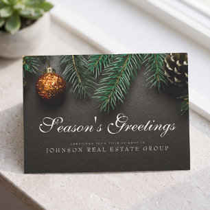 Carte Postale Cônes de pin de Noël Vœux de la saison