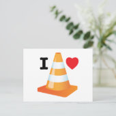 Carte postale Cones de trafic orange et blanc (Debout devant)