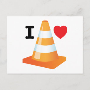 Carte postale Cones de trafic orange et blanc