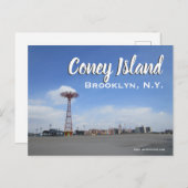 Carte Postale Coney Island, Brooklyn N.Y. (Devant / Derrière)