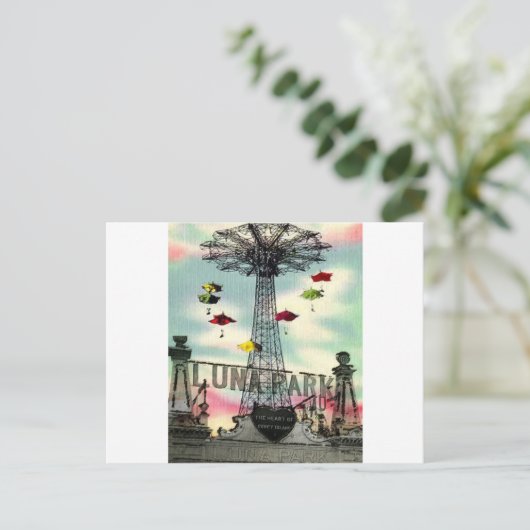 Carte Postale Coney Island Luna Park Parc d'attractions Brooklyn (Debout devant)