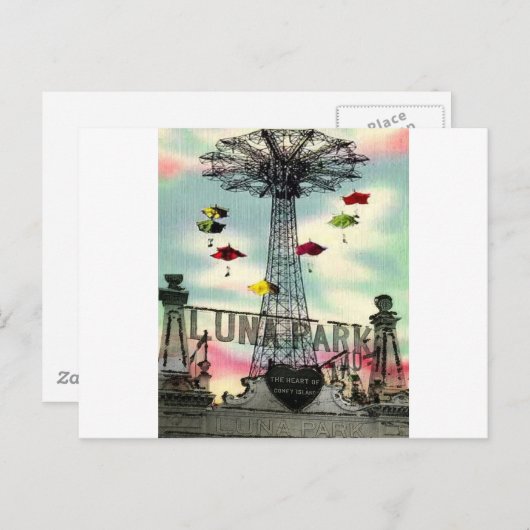 Carte Postale Coney Island Luna Park Parc d'attractions Brooklyn (Devant / Derrière)