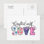 Carte Postale Confectionné Avec Amour Écriture ID193 (Devant / Derrière)