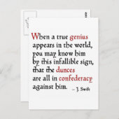 Carte Postale Confederacy des cancres (Devant / Derrière)