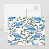 Carte Postale Conférence bleue d'oiseau (Devant / Derrière)