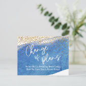 Carte Postale Confetti & Blue Changement de plan Mariage reporté (Debout devant)
