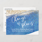 Carte Postale Confetti & Blue Changement de plan Mariage reporté (Devant / Derrière)