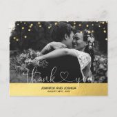 Carte Postale Confetti d'or et Merci Mariage Foil | PHOTO (Devant)