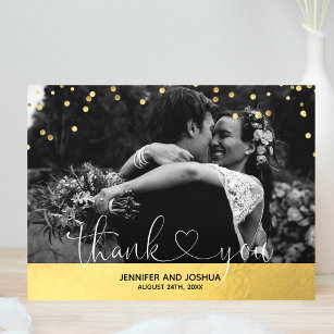 Carte Postale Confetti d'or et Merci Mariage Foil   PHOTO
