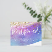 Carte Postale Confetti et aquarelle Avis Mariage reporté (Debout devant)