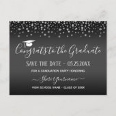 Carte Postale Confetti Graduation Party Enregistrer la date Invi (Devant)