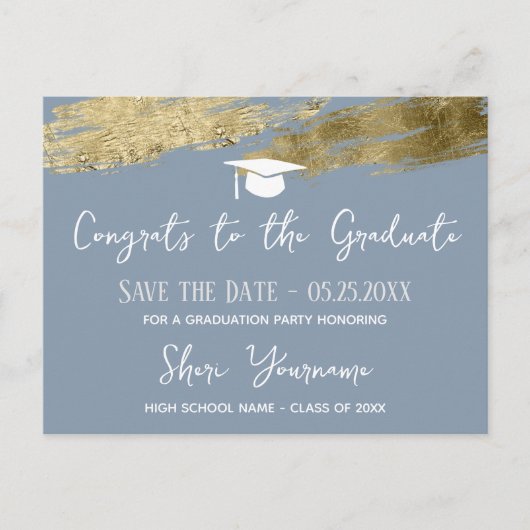 Carte Postale Confetti Graduation Party Enregistrer la date Invi (Devant)