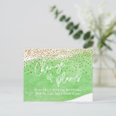 Carte Postale Confetti & Green Change Plans Mariage reporté (Debout devant)