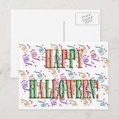 Carte postale Confetti & Halloween Festival Text (Devant / Derrière)