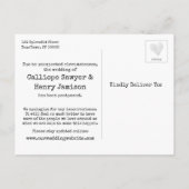 Carte Postale Confetti Purple Changement de plans Mariage report (Dos)