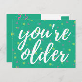 Carte Postale Confetti Script Anniversaire (Devant / Derrière)