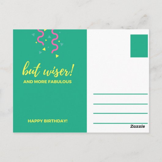 Carte Postale Confetti Script Anniversaire (Dos)