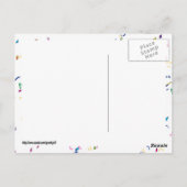 Carte Postale Confettis sur fond blanc (Dos)