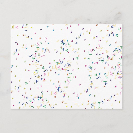 Carte Postale Confettis sur fond blanc (Devant)