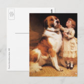 Carte Postale Confiance de Charles Burton Barber, Saint Bernard  (Devant / Derrière)