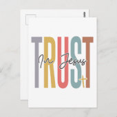 Carte Postale Confiance en Jésus, crois en Dieu, fais confiance  (Devant / Derrière)