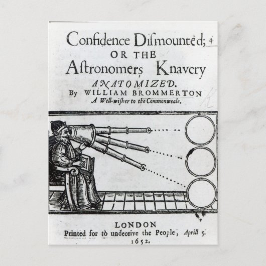 Carte Postale Confiance Frontispiece démontée ; Astronome (Devant)