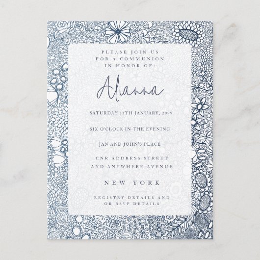 Carte Postale Confirmation de la communion de l'église du Jardin (Devant)