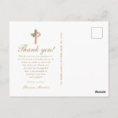 Carte Postale Confirmation de script simple Photo de croix Merci (Dos)