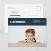 Carte Postale Confirmation | Photo personnalisée (Devant / Derrière)