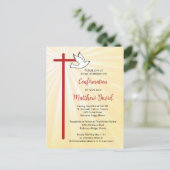 Carte Postale Confirmation pour Son Red Cross & Dove Gold Rays (Debout devant)