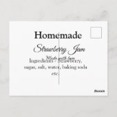Carte Postale Confiture de fraise maison faite avec amour ajoute (Dos)