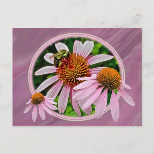 Carte Postale Confleur et abeille (Devant)