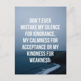 Carte Postale Confondez ma citation de silence