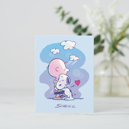 Carte Postale Confort et sécurité | Charlie & Snoopy Hug (Debout devant)