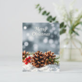 Carte postale confortable Pinecone et Joyeux Neige (Debout devant)