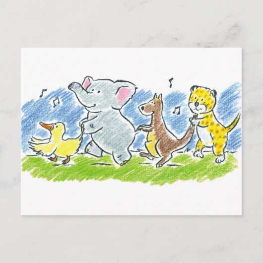 Carte postale Conga Furry Friends (Devant)
