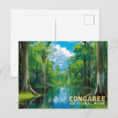 Carte Postale Congaree National Park Swamp Art (Devant / Derrière)