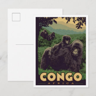 Carte Postale Congo Africa Vintage Travel 