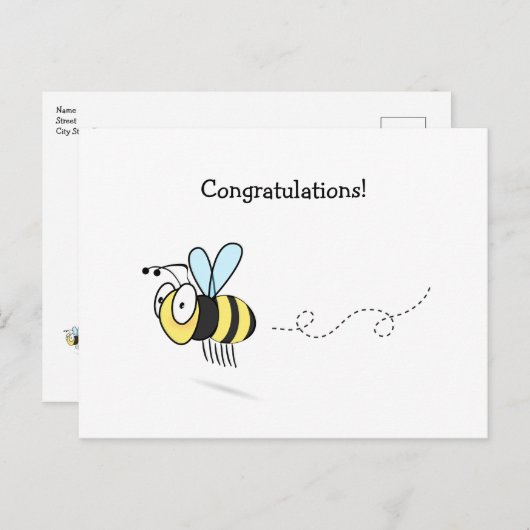 Carte Postale Congratulations Bumble Bee (Devant / Derrière)