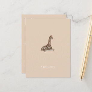 Carte Postale Congratulations Little Girl New Baby Giraffe Card