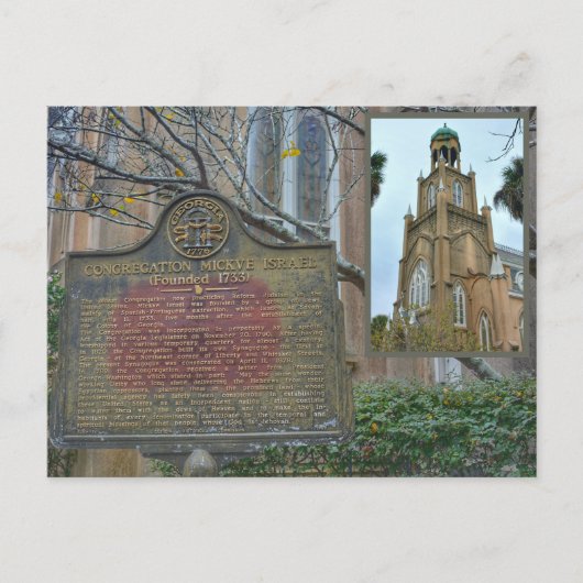 Carte Postale Congrégation Mickve Israel Synagogue Savannah GA (Devant)