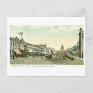 Carte Postale Congrès Avenue vintage, Austin, Texas