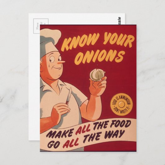 Carte Postale Connais tes oignons (Devant / Derrière)