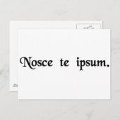 Carte Postale Connais-toi toi-même. (Devant / Derrière)