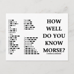 Carte Postale Connais-Tu Bien Morse ? (Code Morse Intl)