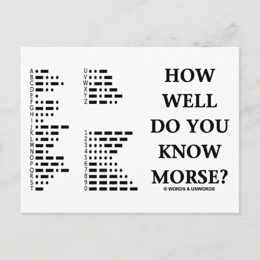 Carte Postale Connais-Tu Bien Morse ? (Code Morse Intl) (Devant)