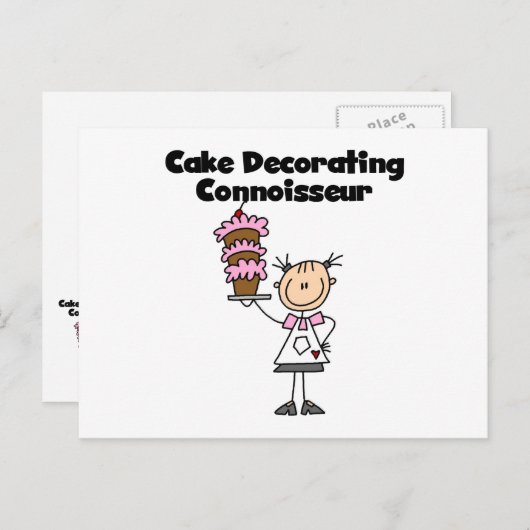 Carte Postale Connaisseur de la décoration de gâteaux féminins (Devant / Derrière)