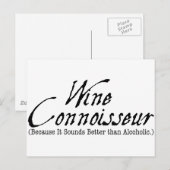 Carte Postale connaisseur du vin (Devant / Derrière)